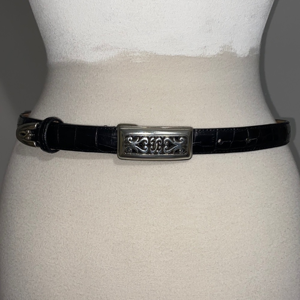 Brighton Black Leather Thin Belt (Med)
